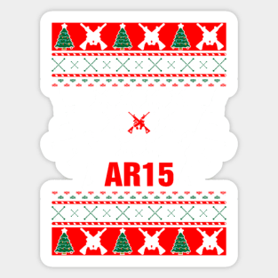 AR 15 Gun Ugly Christmas Model Sticker